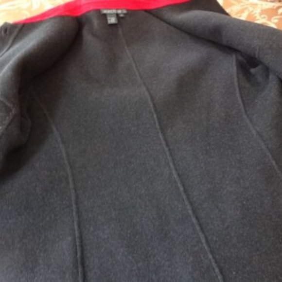 LAFAYETTE 148 NY RED BLACK STITCHES 100% WOOL HIDDEN BUTTONS DOWN JACKET 14 NWOT - Picture 6 of 6